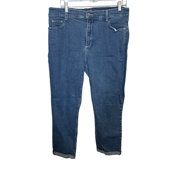 NYDJ Jeans Women’s Sz 16 Lift Tuck Technology Ankle  Denim Embroidered Pockets - Picture 1 of 14